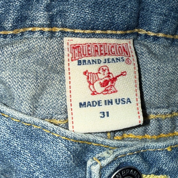 True Religion World Tour Cameron Button Fly Distressed Jeans - Picture 4 of 5